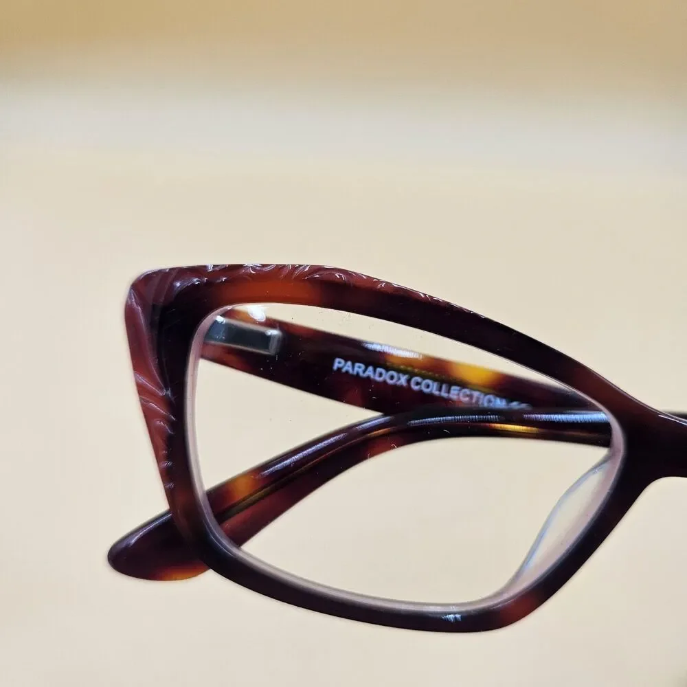 Paradox Collection Womens Cateye Eyeglass Frames P5021 Red Tortoise 52-17-135